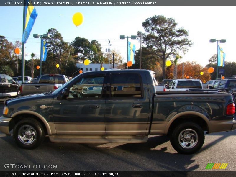 Charcoal Blue Metallic / Castano Brown Leather 2001 Ford F150 King Ranch SuperCrew