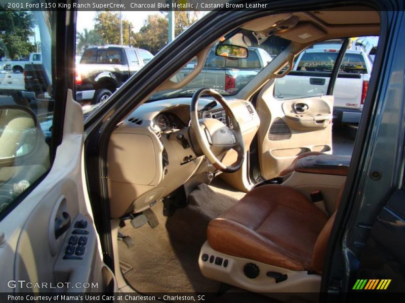 Charcoal Blue Metallic / Castano Brown Leather 2001 Ford F150 King Ranch SuperCrew