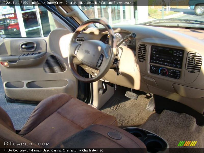 Charcoal Blue Metallic / Castano Brown Leather 2001 Ford F150 King Ranch SuperCrew