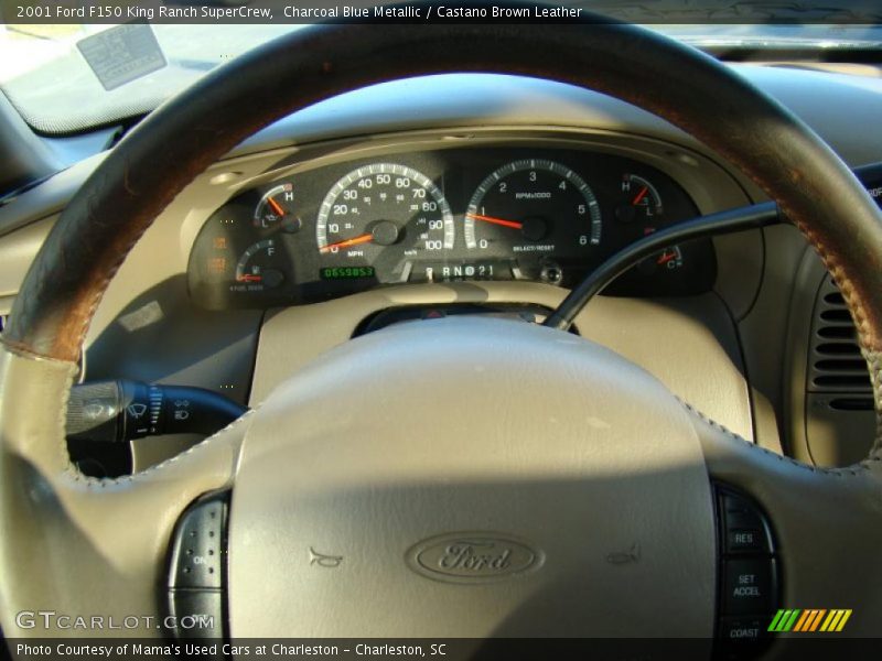 Charcoal Blue Metallic / Castano Brown Leather 2001 Ford F150 King Ranch SuperCrew