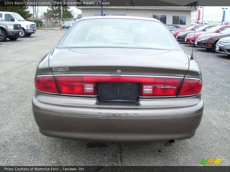 Dark Bronzemist Metallic / Taupe 2003 Buick Century Custom