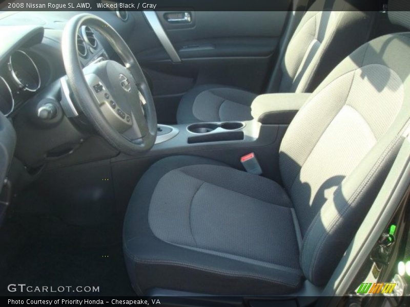 Wicked Black / Gray 2008 Nissan Rogue SL AWD