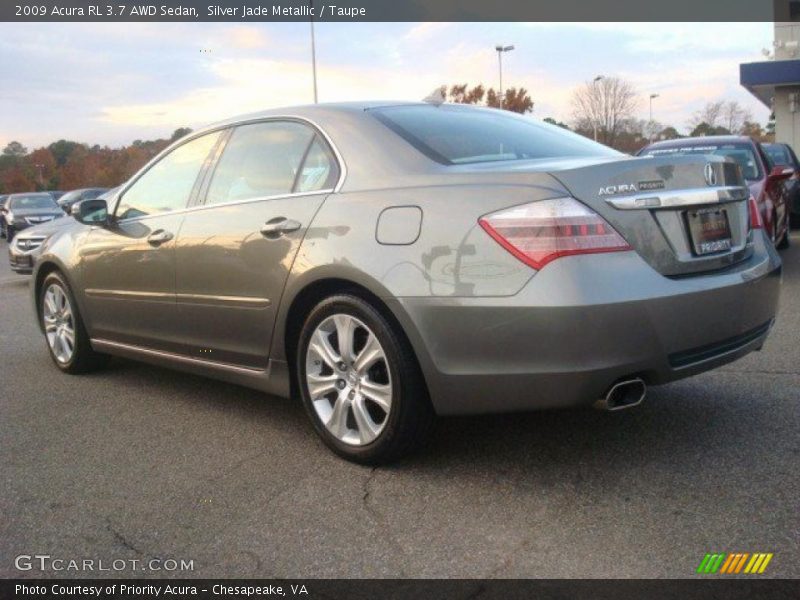 Silver Jade Metallic / Taupe 2009 Acura RL 3.7 AWD Sedan