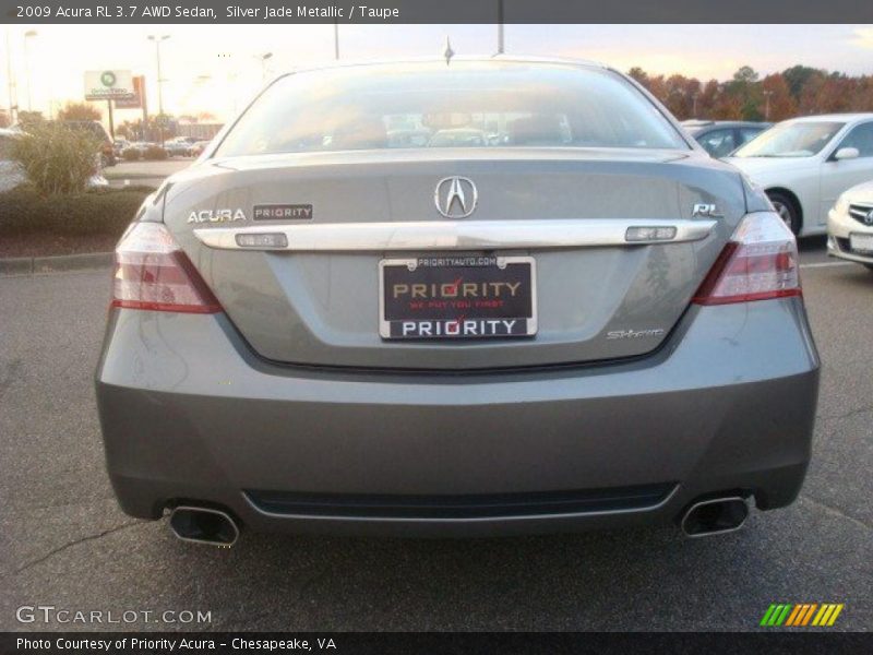 Silver Jade Metallic / Taupe 2009 Acura RL 3.7 AWD Sedan