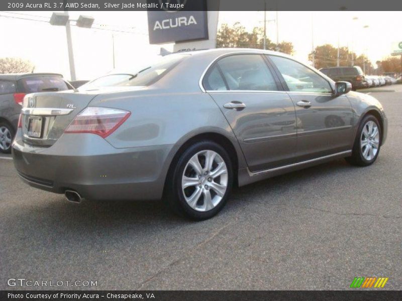Silver Jade Metallic / Taupe 2009 Acura RL 3.7 AWD Sedan