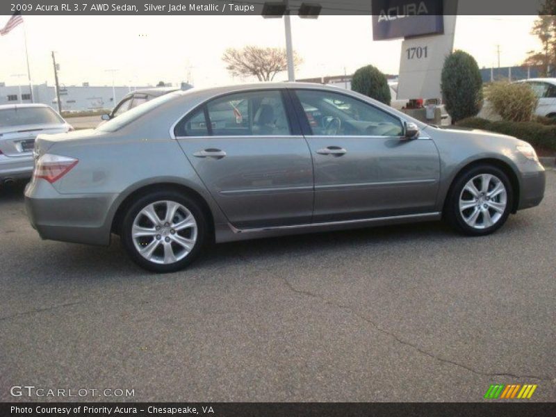 Silver Jade Metallic / Taupe 2009 Acura RL 3.7 AWD Sedan