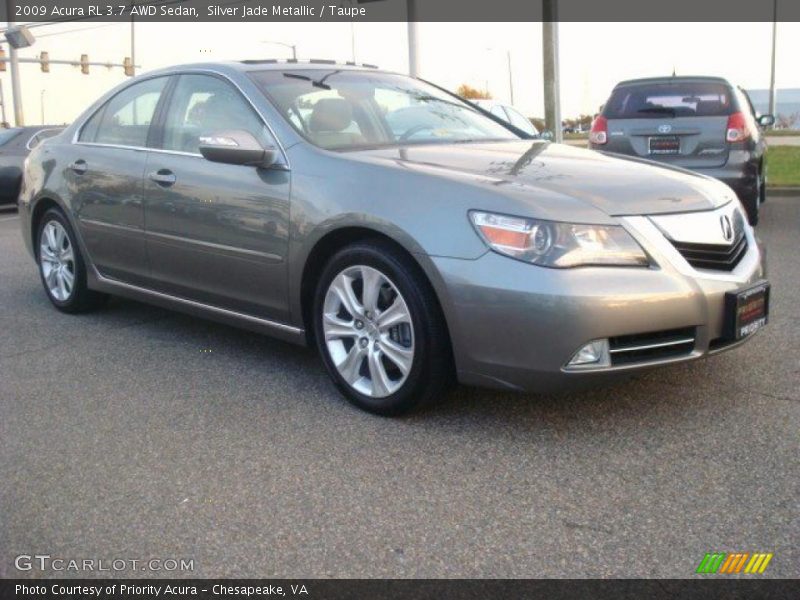 Silver Jade Metallic / Taupe 2009 Acura RL 3.7 AWD Sedan