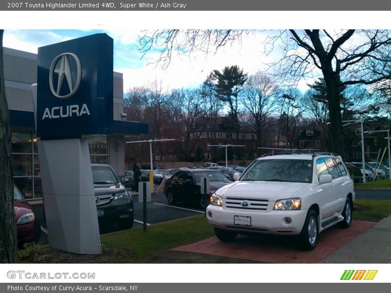 Super White / Ash Gray 2007 Toyota Highlander Limited 4WD