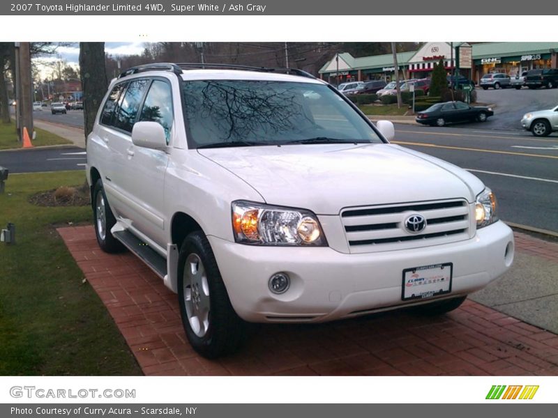 Super White / Ash Gray 2007 Toyota Highlander Limited 4WD