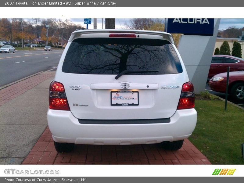 Super White / Ash Gray 2007 Toyota Highlander Limited 4WD