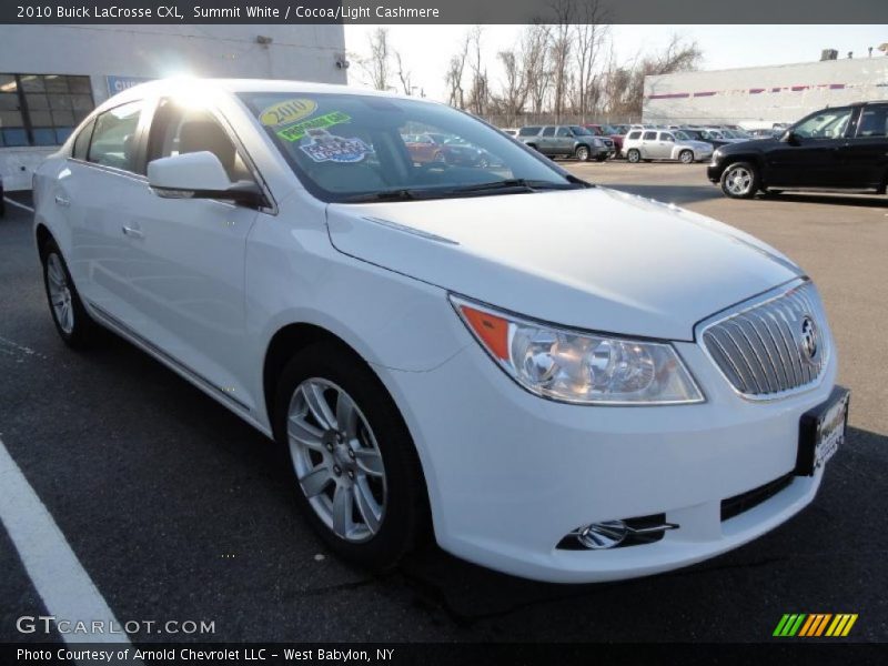 Summit White / Cocoa/Light Cashmere 2010 Buick LaCrosse CXL