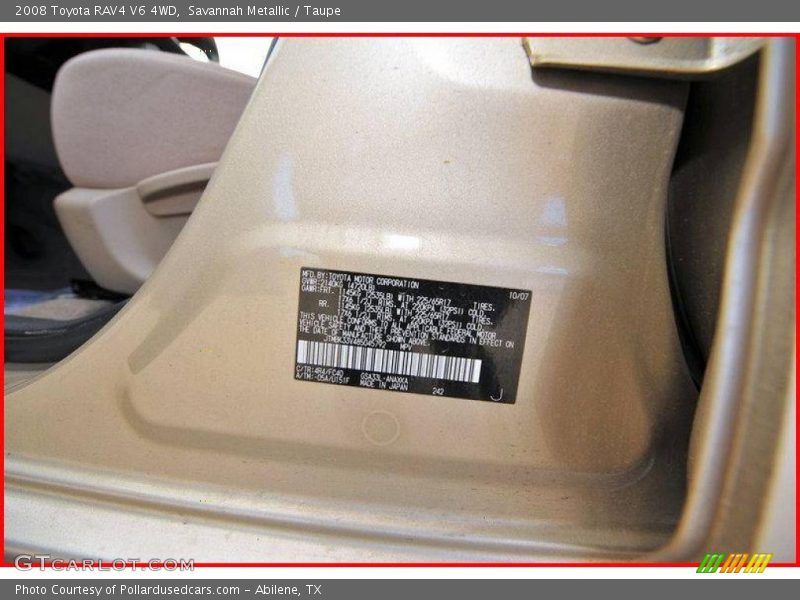 Savannah Metallic / Taupe 2008 Toyota RAV4 V6 4WD