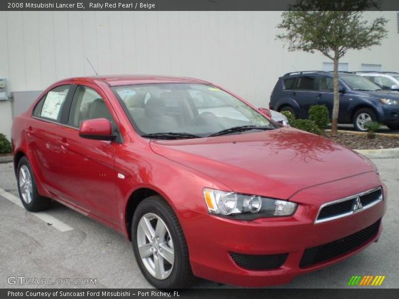 Rally Red Pearl / Beige 2008 Mitsubishi Lancer ES