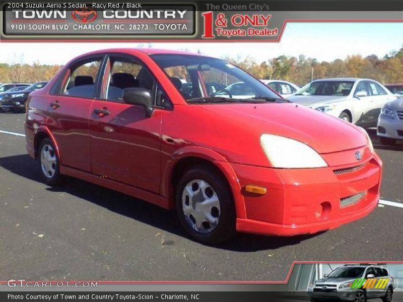 Racy Red / Black 2004 Suzuki Aerio S Sedan