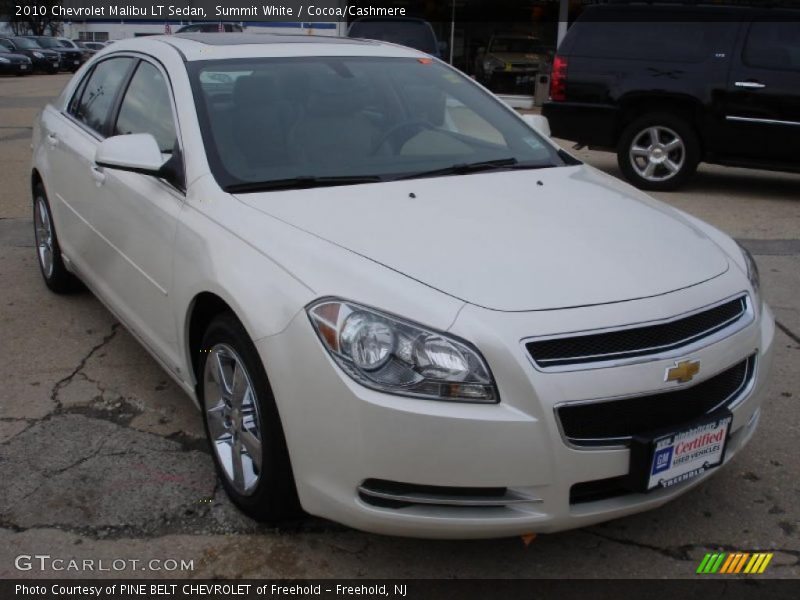 Summit White / Cocoa/Cashmere 2010 Chevrolet Malibu LT Sedan
