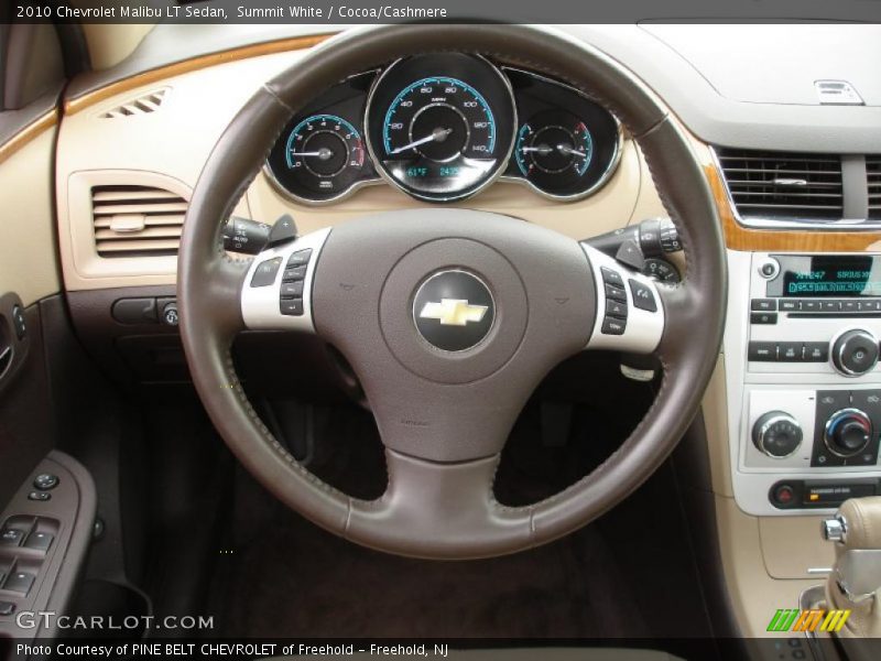 Summit White / Cocoa/Cashmere 2010 Chevrolet Malibu LT Sedan