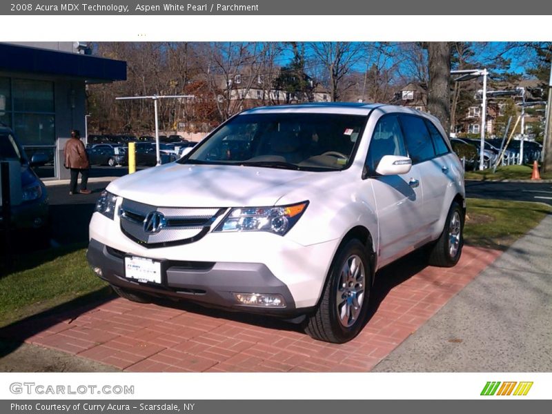 Aspen White Pearl / Parchment 2008 Acura MDX Technology
