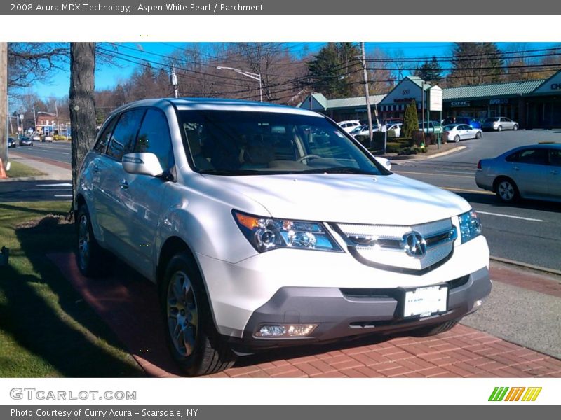 Aspen White Pearl / Parchment 2008 Acura MDX Technology