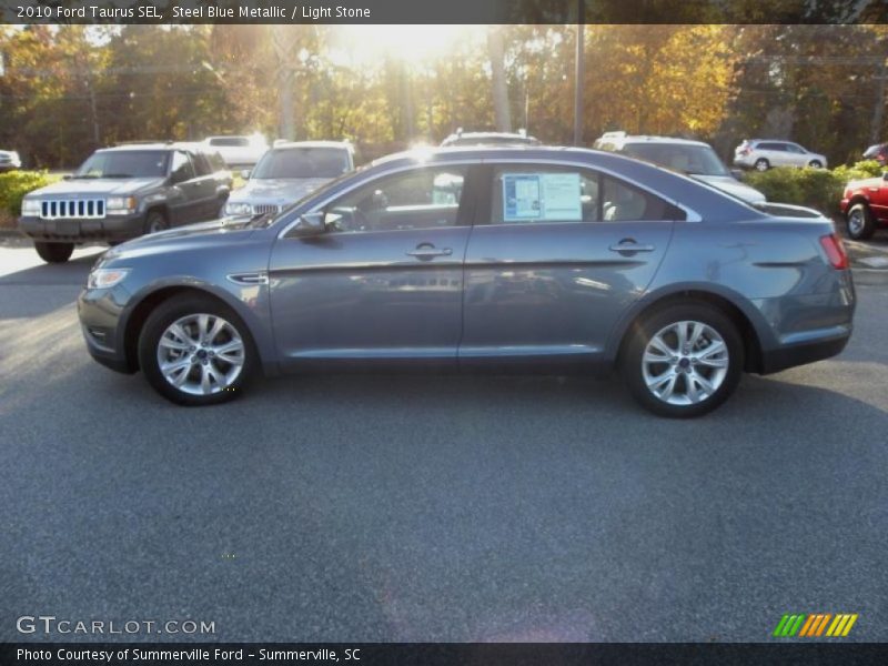 Steel Blue Metallic / Light Stone 2010 Ford Taurus SEL