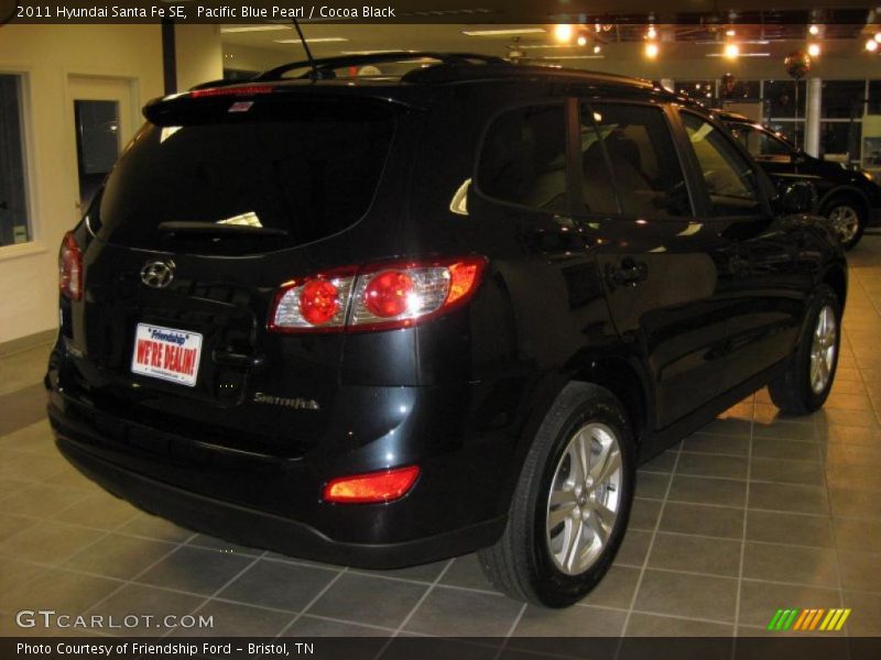 Pacific Blue Pearl / Cocoa Black 2011 Hyundai Santa Fe SE