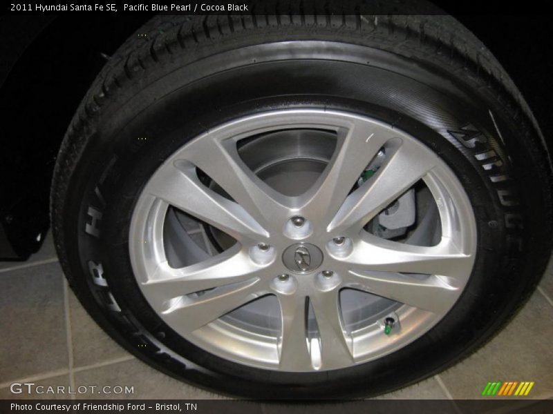 Pacific Blue Pearl / Cocoa Black 2011 Hyundai Santa Fe SE