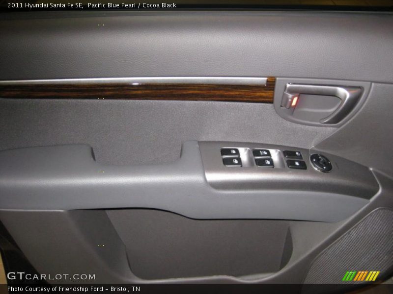 Pacific Blue Pearl / Cocoa Black 2011 Hyundai Santa Fe SE