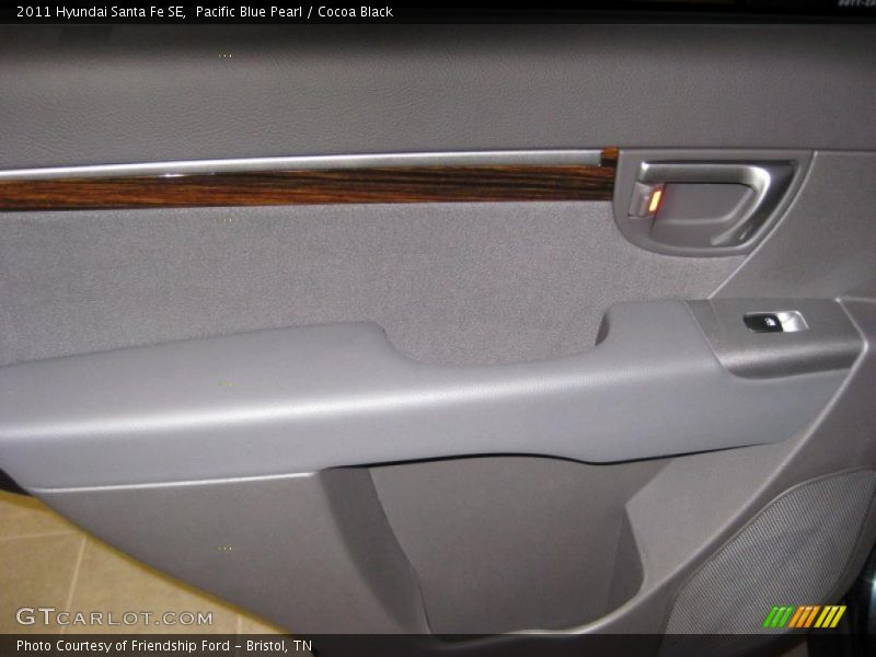 Pacific Blue Pearl / Cocoa Black 2011 Hyundai Santa Fe SE