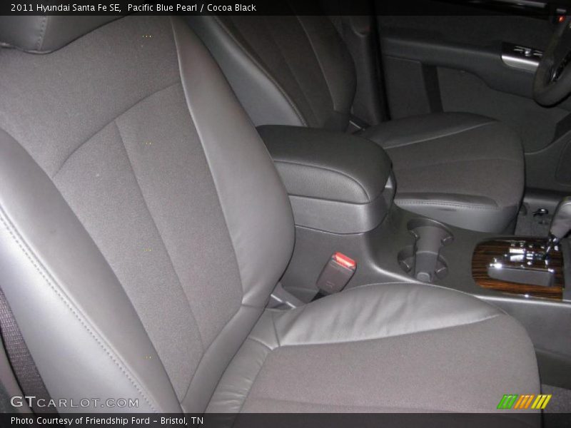 Pacific Blue Pearl / Cocoa Black 2011 Hyundai Santa Fe SE