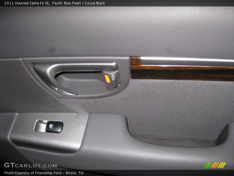 Pacific Blue Pearl / Cocoa Black 2011 Hyundai Santa Fe SE