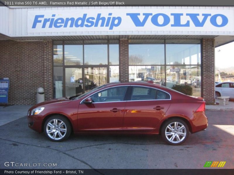 Flamenco Red Metallic / Soft Beige/Off Black 2011 Volvo S60 T6 AWD