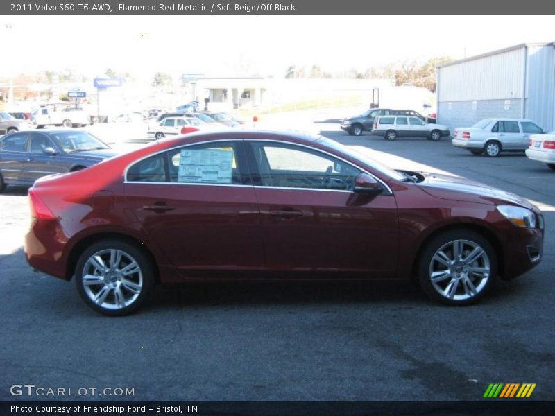 Flamenco Red Metallic / Soft Beige/Off Black 2011 Volvo S60 T6 AWD