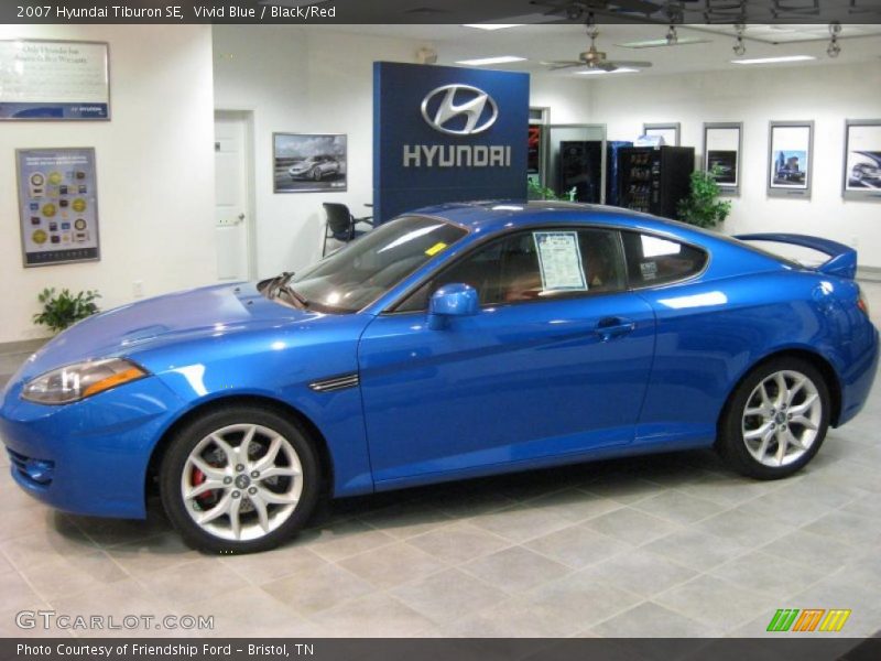 Vivid Blue / Black/Red 2007 Hyundai Tiburon SE