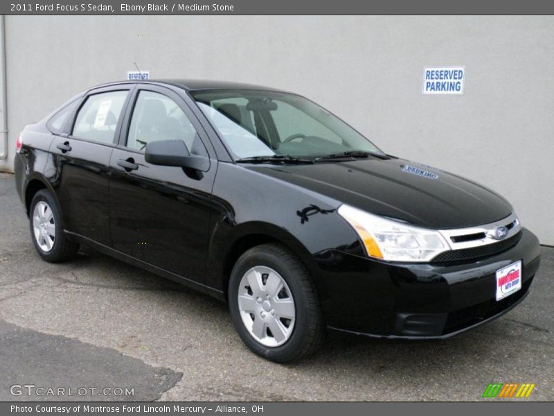 Ebony Black / Medium Stone 2011 Ford Focus S Sedan