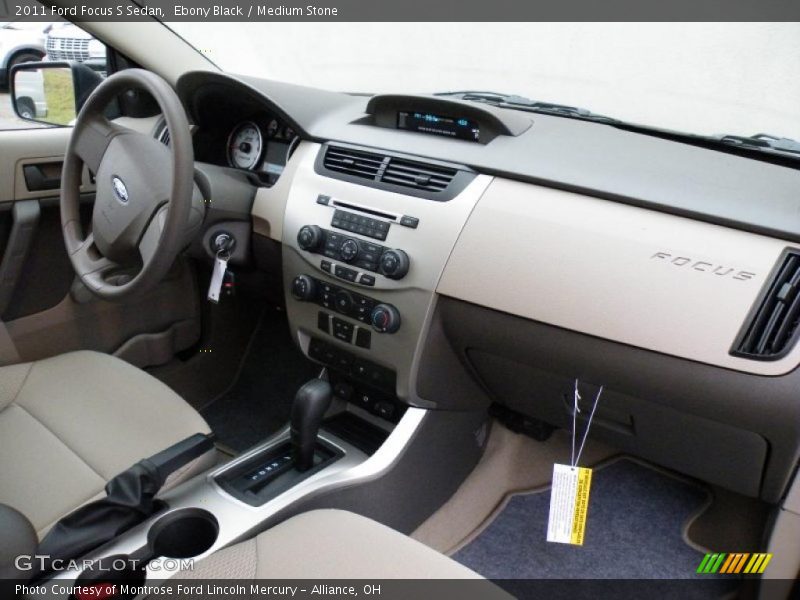 Ebony Black / Medium Stone 2011 Ford Focus S Sedan