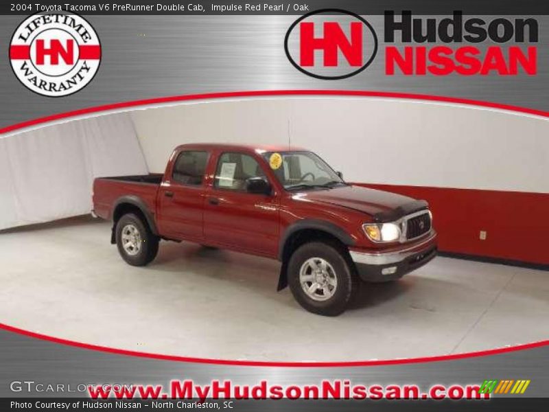 Impulse Red Pearl / Oak 2004 Toyota Tacoma V6 PreRunner Double Cab