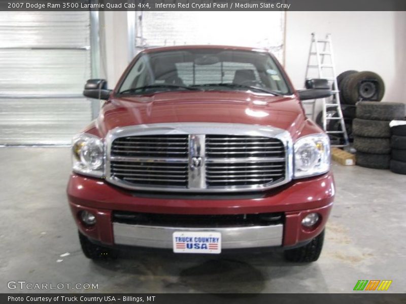 Inferno Red Crystal Pearl / Medium Slate Gray 2007 Dodge Ram 3500 Laramie Quad Cab 4x4