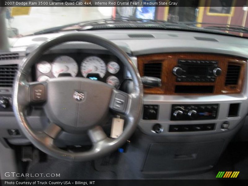Inferno Red Crystal Pearl / Medium Slate Gray 2007 Dodge Ram 3500 Laramie Quad Cab 4x4