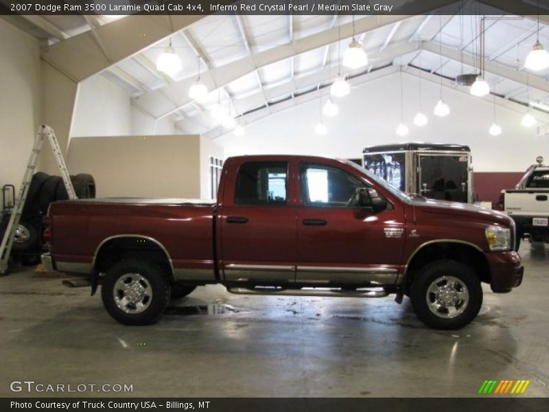Inferno Red Crystal Pearl / Medium Slate Gray 2007 Dodge Ram 3500 Laramie Quad Cab 4x4