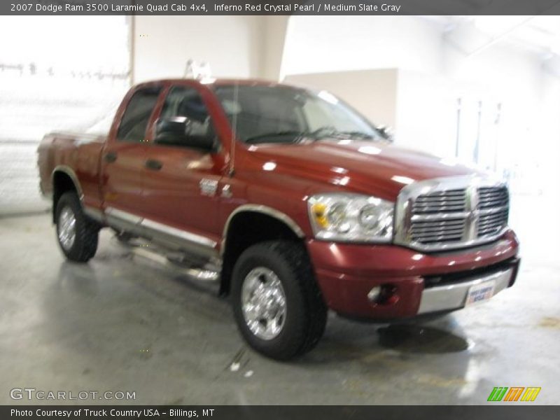 Inferno Red Crystal Pearl / Medium Slate Gray 2007 Dodge Ram 3500 Laramie Quad Cab 4x4