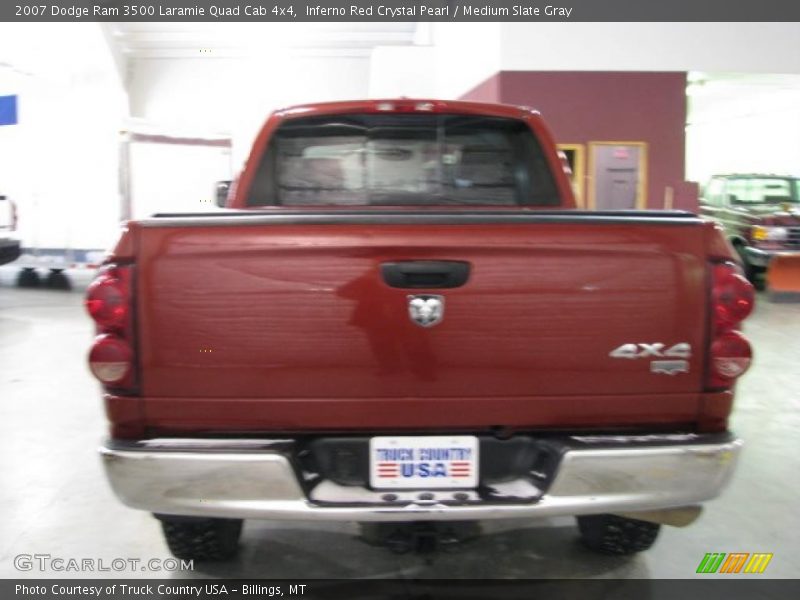 Inferno Red Crystal Pearl / Medium Slate Gray 2007 Dodge Ram 3500 Laramie Quad Cab 4x4