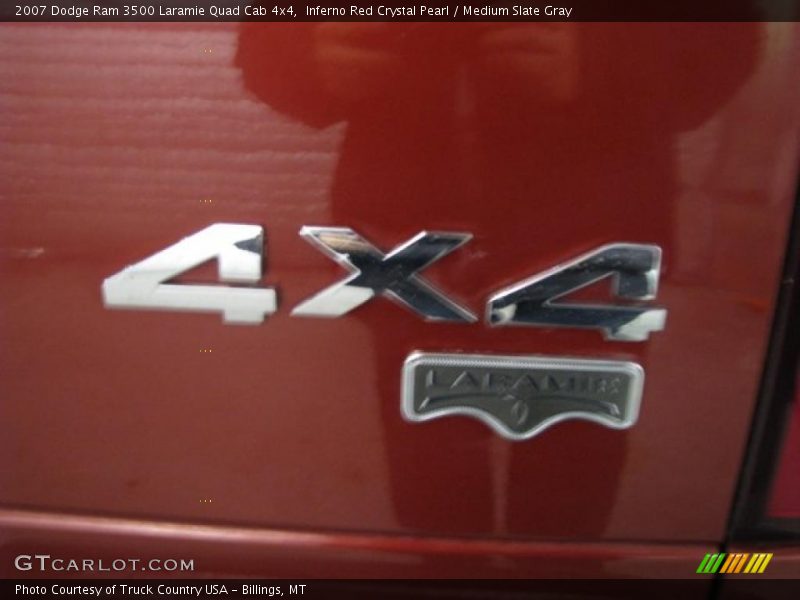 Inferno Red Crystal Pearl / Medium Slate Gray 2007 Dodge Ram 3500 Laramie Quad Cab 4x4