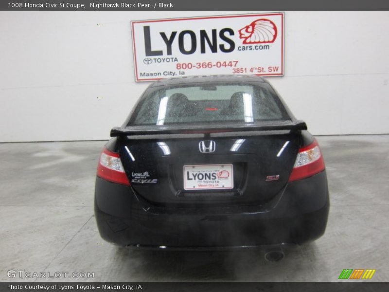 Nighthawk Black Pearl / Black 2008 Honda Civic Si Coupe