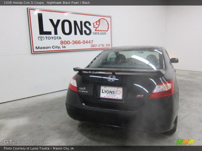 Nighthawk Black Pearl / Black 2008 Honda Civic Si Coupe