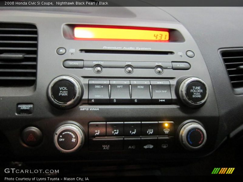 Nighthawk Black Pearl / Black 2008 Honda Civic Si Coupe