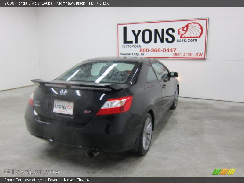 Nighthawk Black Pearl / Black 2008 Honda Civic Si Coupe