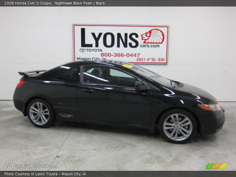 Nighthawk Black Pearl / Black 2008 Honda Civic Si Coupe