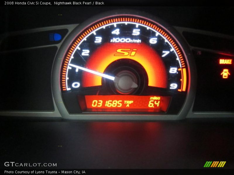 Nighthawk Black Pearl / Black 2008 Honda Civic Si Coupe