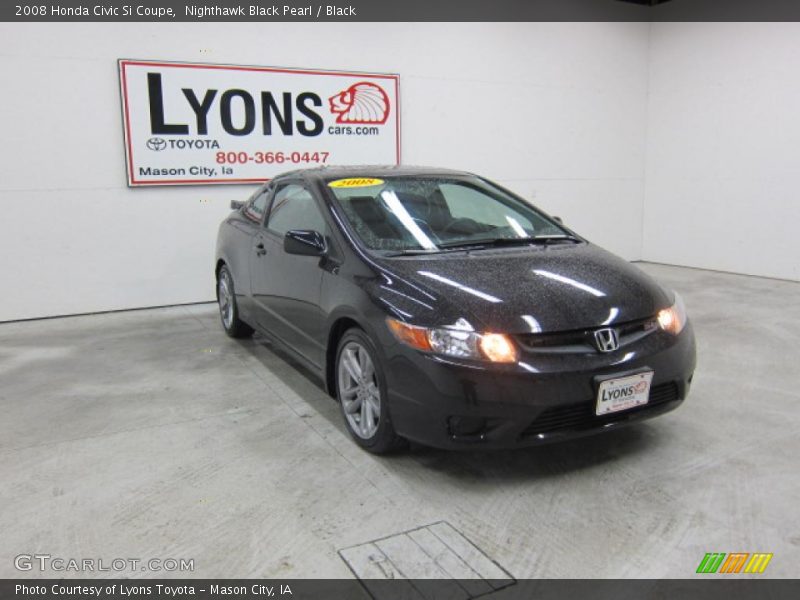 Nighthawk Black Pearl / Black 2008 Honda Civic Si Coupe
