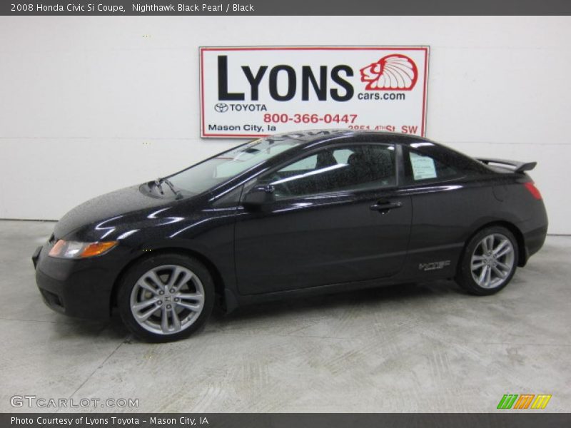 Nighthawk Black Pearl / Black 2008 Honda Civic Si Coupe