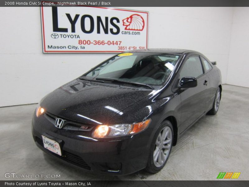 Nighthawk Black Pearl / Black 2008 Honda Civic Si Coupe